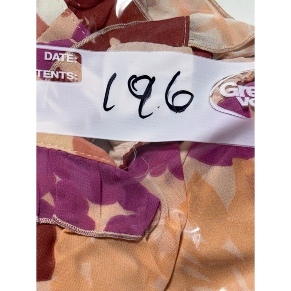 Elle Floral Dress Sleeveless Orange Pink Red Party Casual Sun Dress xs - Picture 7 of 7